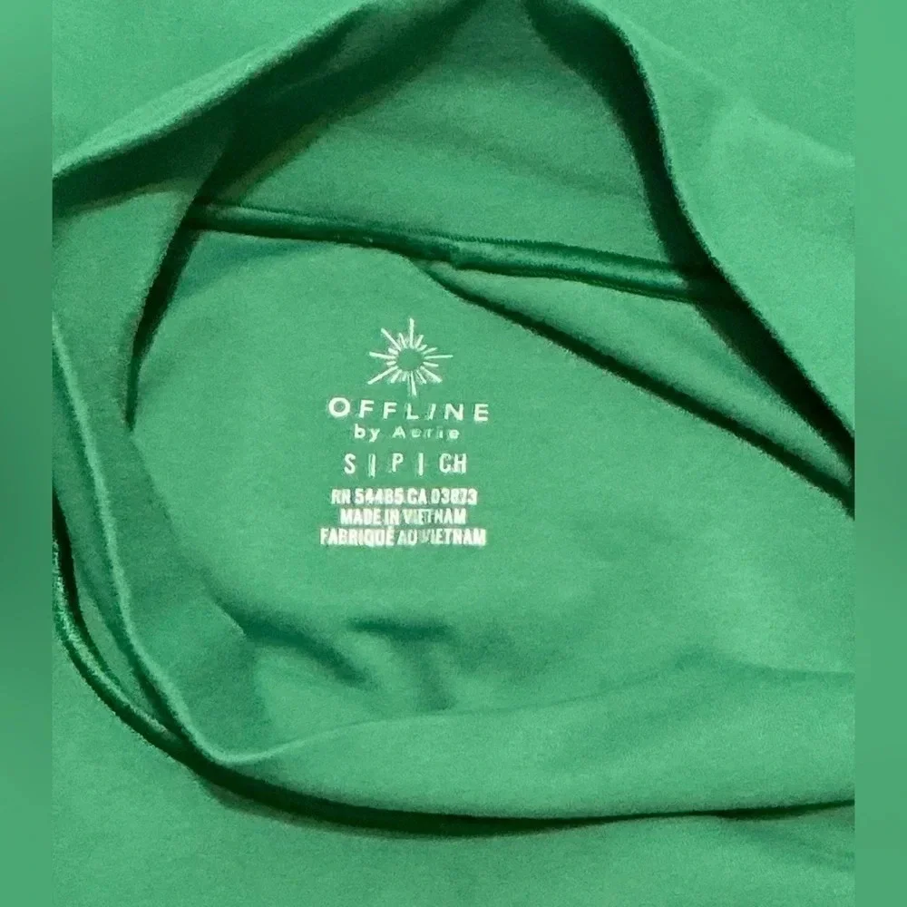 Offline by Aerie Green Mock neck Long Sleeve Top
